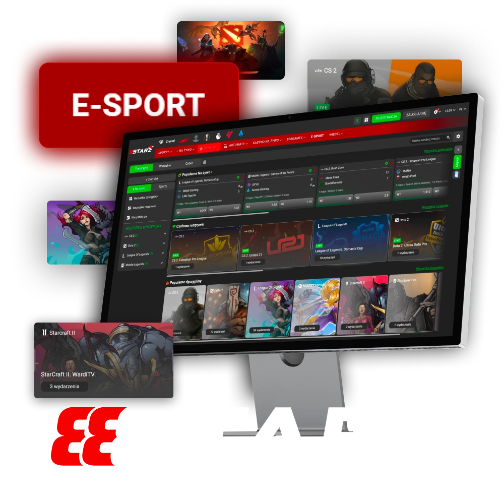 Obstawiaj e-sport na żywo z atrakcyjnymi kursami 888Starz.