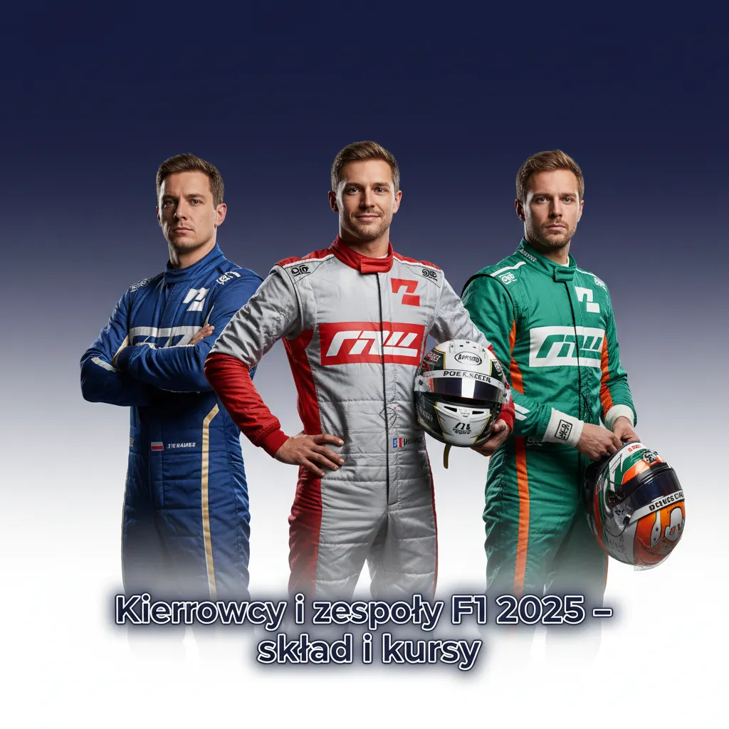 Planowane składy i kursy F1 2025: tabela zespołów i kierowców; część miejsc do potwierdzenia; kursy mogą się zmieniać.