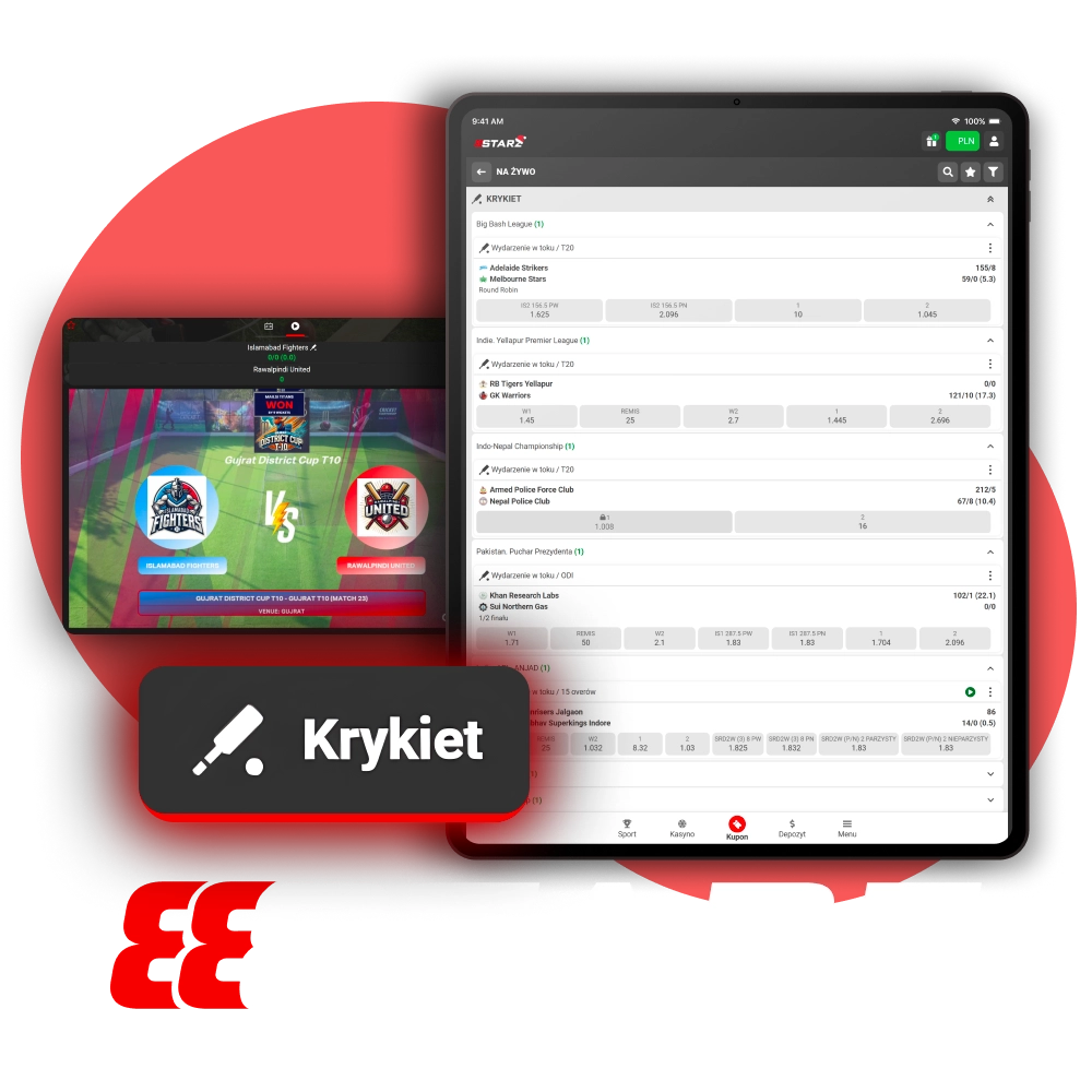 Zakłady na krykieta na żywo z przejrzystymi kursami od 888Starz.