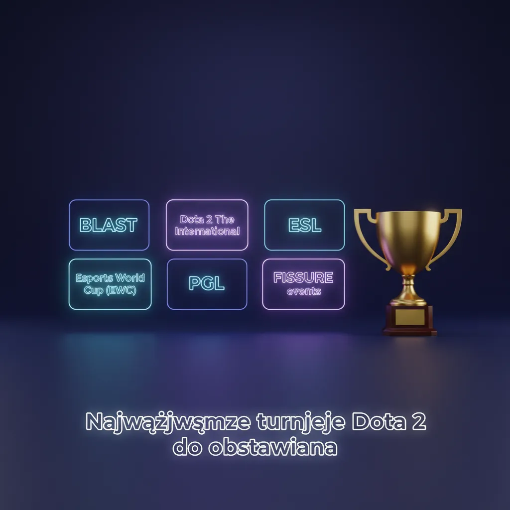 Najważniejsze turnieje Dota 2 do obstawiania: TI, BLAST, ESL, EWC, PGL, FISSURE; kwalifikacje, grupy i play-offy.
