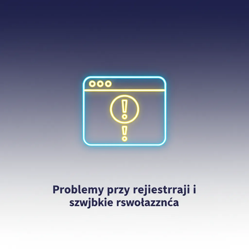 Tabela: problemy rejestracji i szybkie rozwiązania: e‑mail, SMS, konto, błąd dokumentu, logowanie.