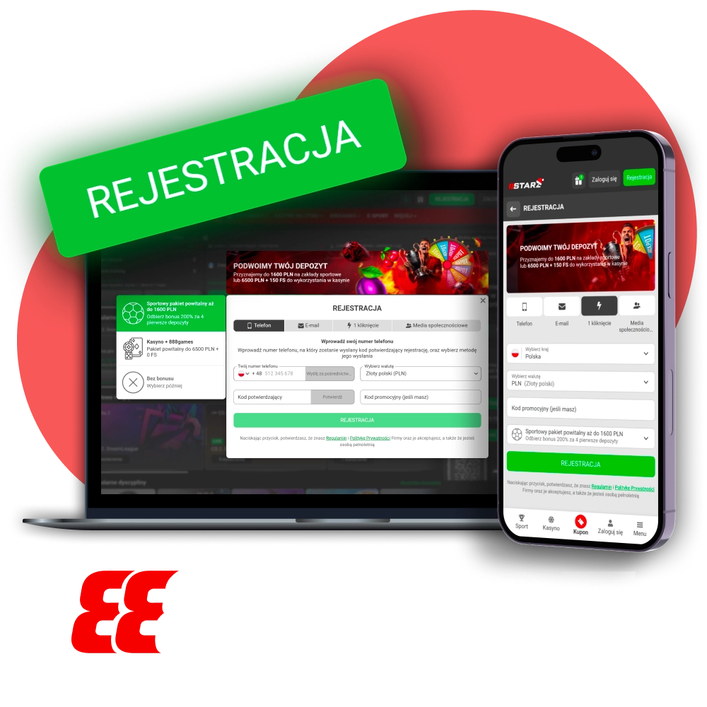 Załóż konto na oficjalnej stronie 888Starz i rozpocznij obstawianie.