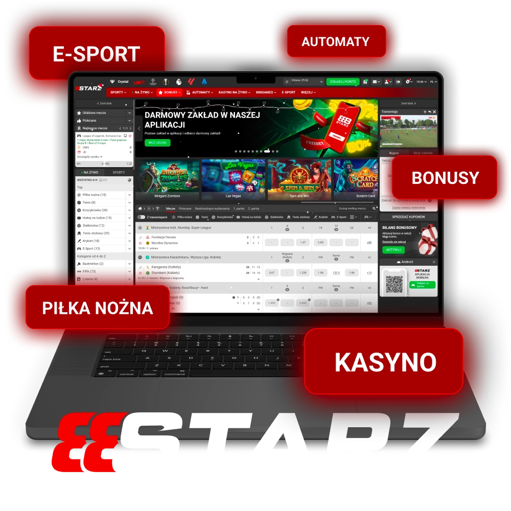 Zacznij grać w gry kasynowe i obstawiać zakłady na platformie 888Starz.