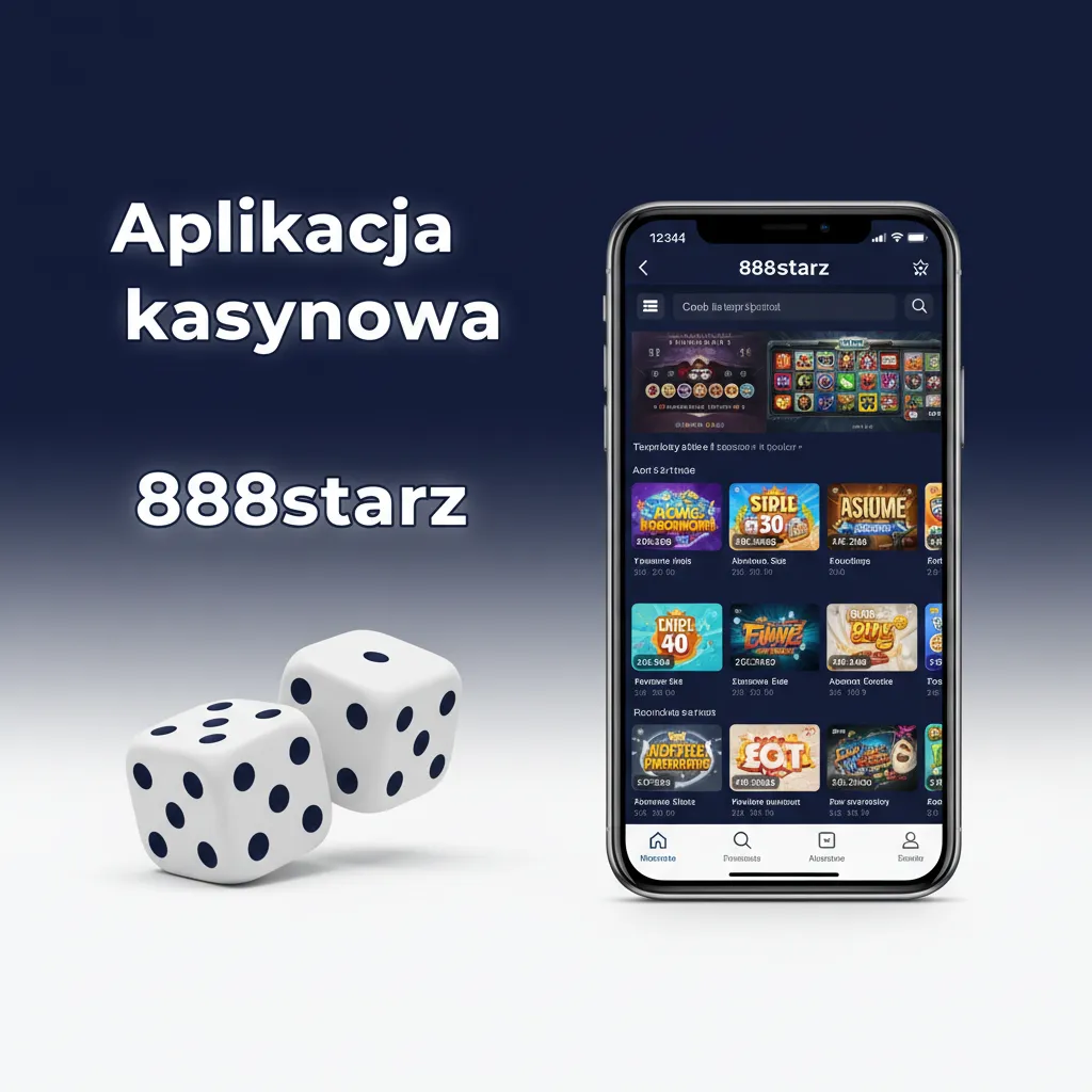 Ekran aplikacji kasynowej 888starz: szybkie przejście między zakładami i kasynem, sloty, gry stołowe, live od Evolution.