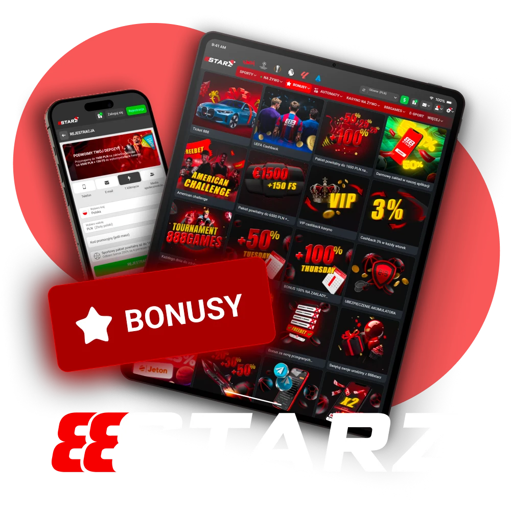 Wybierz bonusy i graj korzystnie z 888Starz.