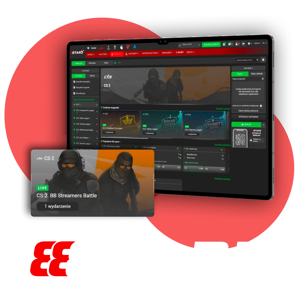 Obstawiaj CS2 na platformie 888starz i korzystaj z topowych kursów.