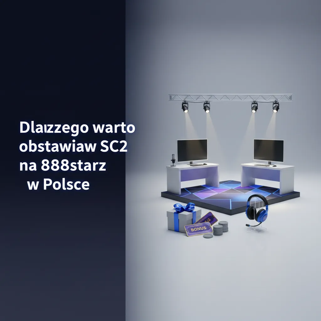 Grafika promująca obstawianie StarCraft II na 888starz w Polsce: kursy na żywo, aplikacja, BLIK i Przelewy24.