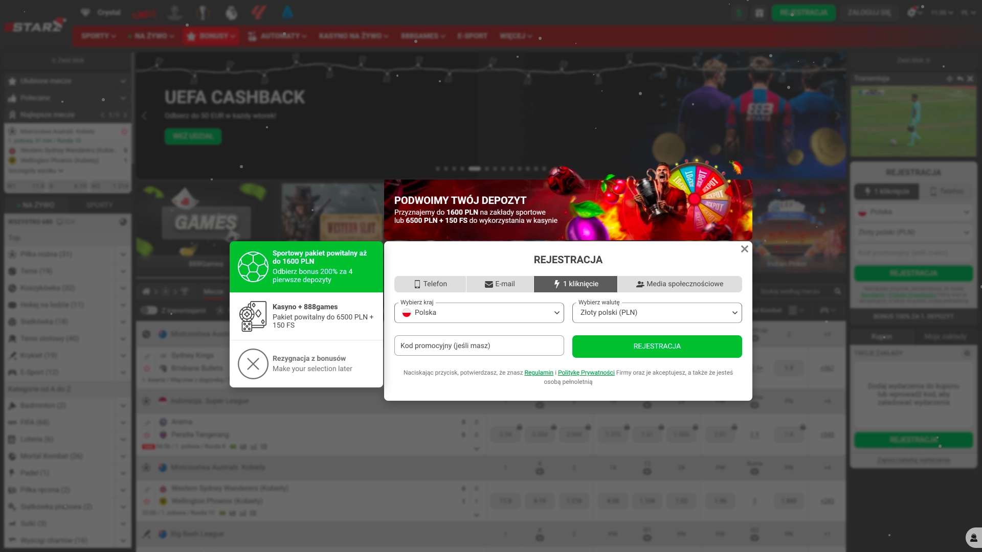 Załóż konto w kilka chwil i graj w 888Starz.