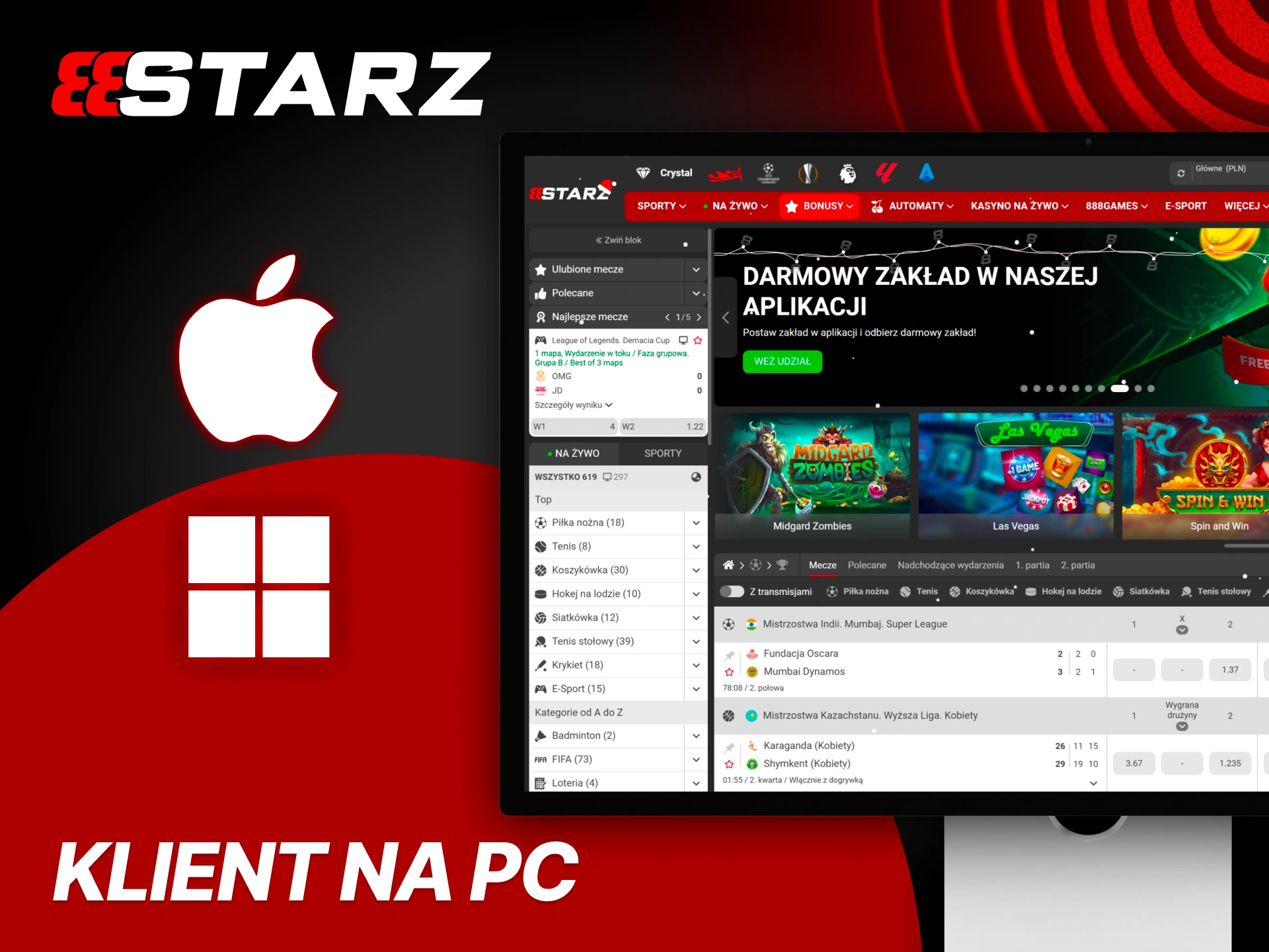 Uruchom zakłady i kasyno bezpośrednio na stronie 888Starz.