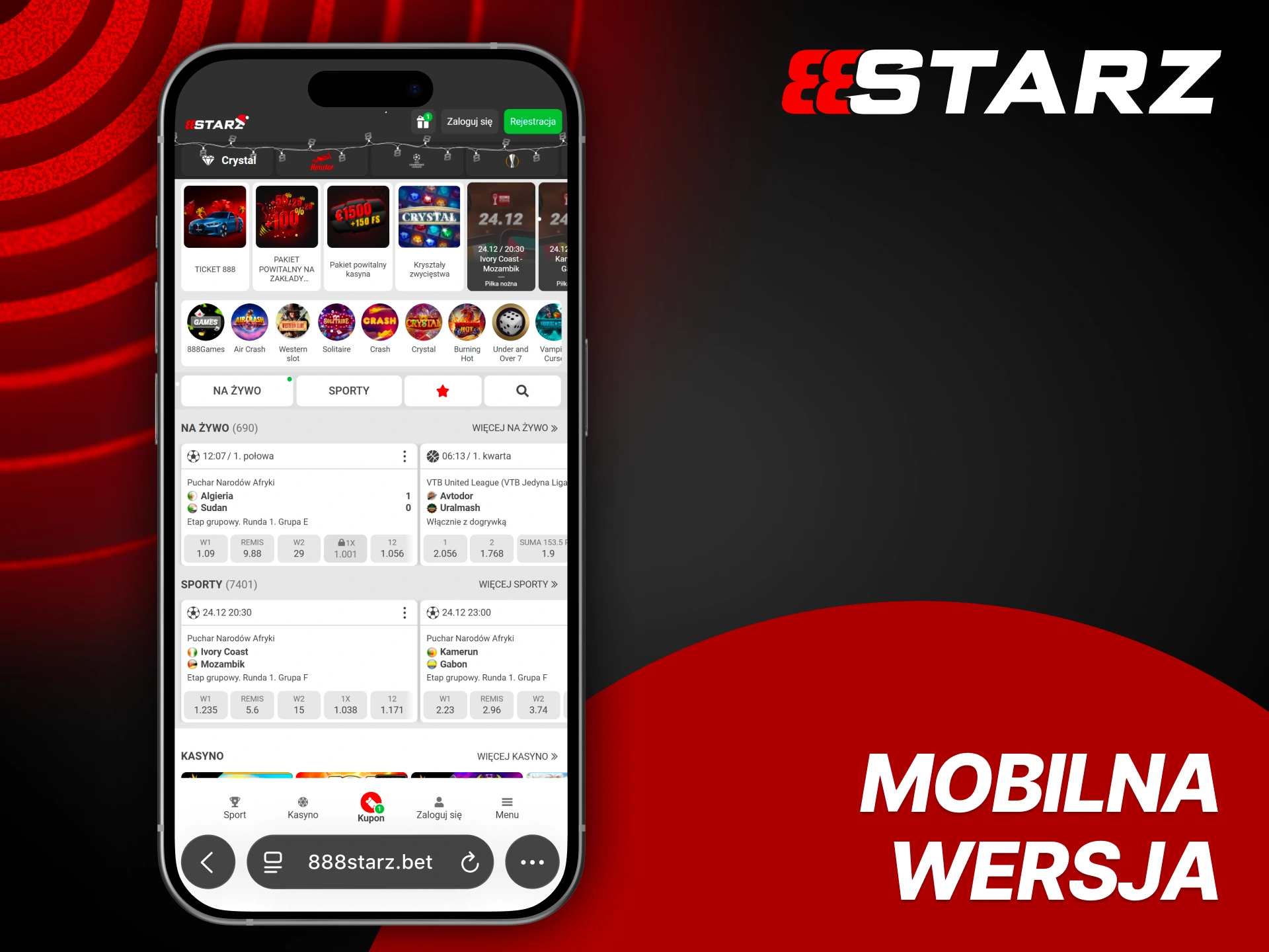 Graj w drodze z intuicyjnym interfejsem 888Starz.