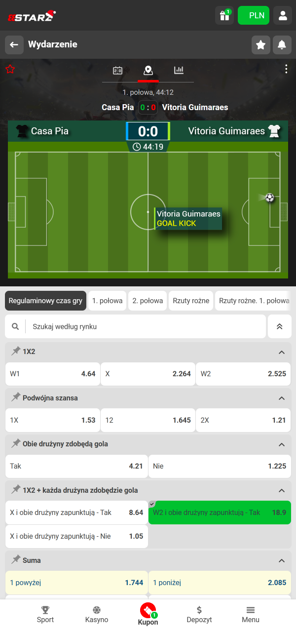 Śledź wynik na żywo i reaguj szybciej z 888Starz.