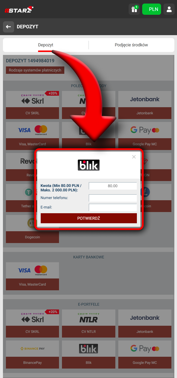 Wpłać pieniądze łatwo i graj od razu w 888Starz.