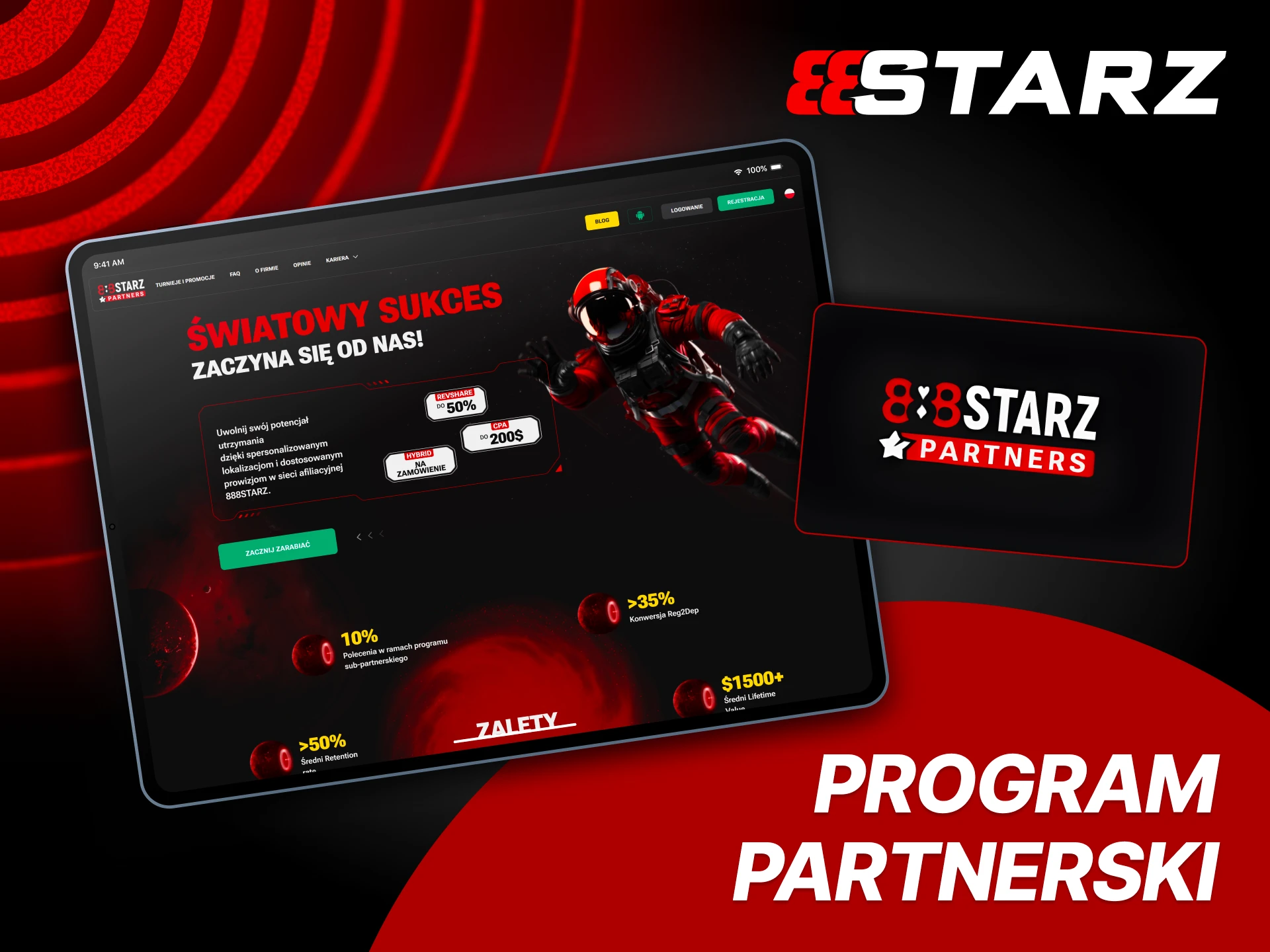 Dołącz do programu partnerskiego i zarabiaj z 888Starz.