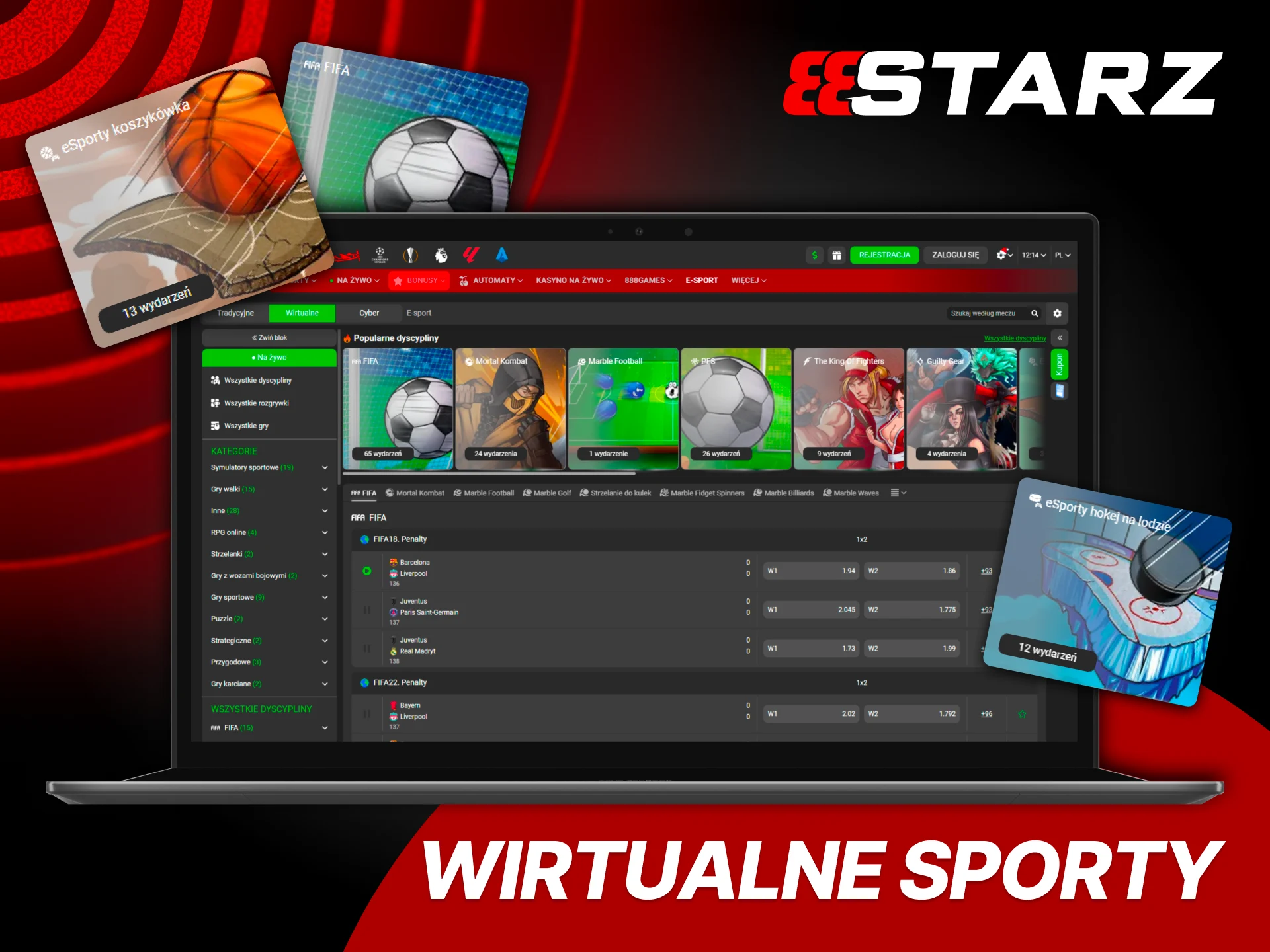 Wybierz wirtualne rozgrywki i szybkie wyniki w 888Starz.