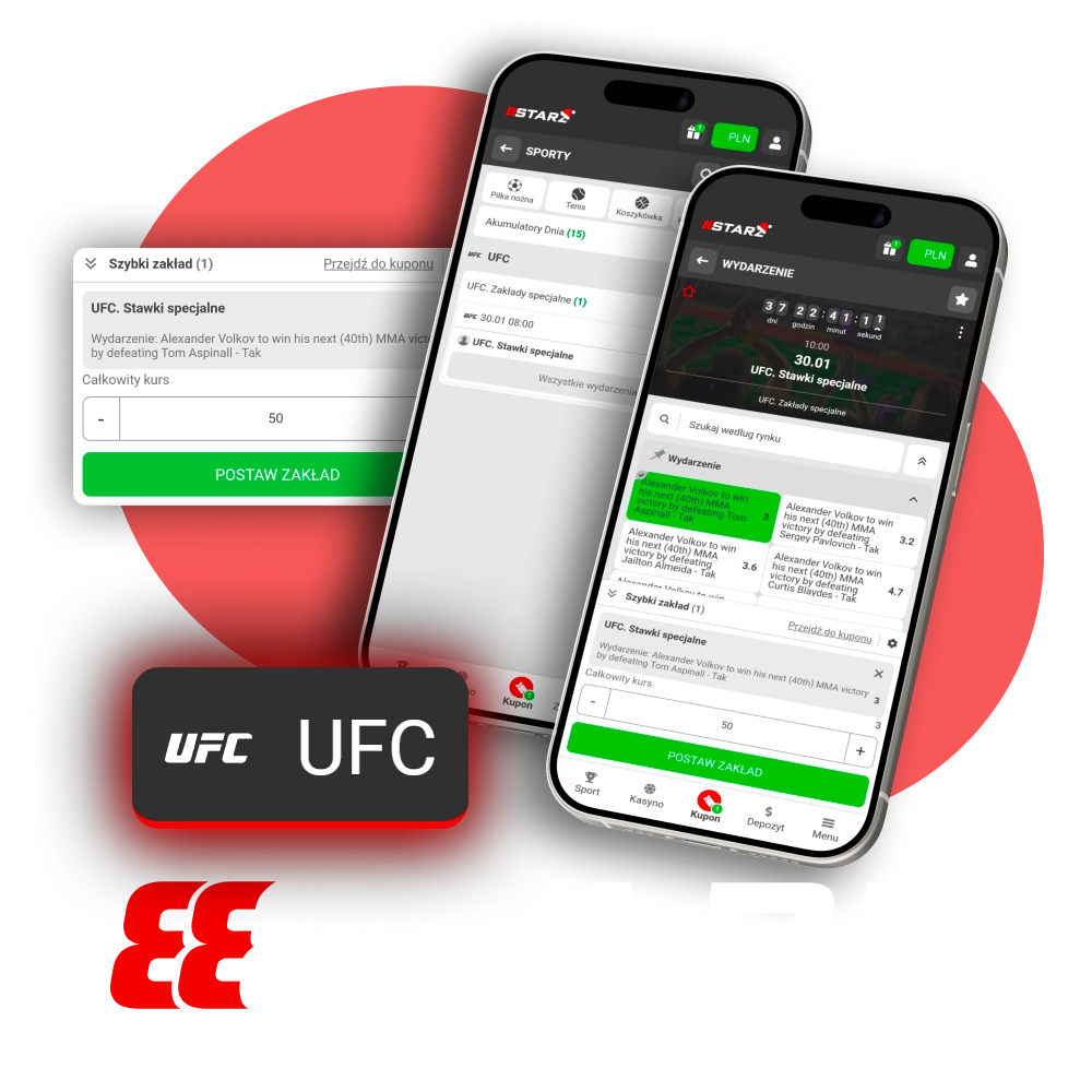 Obstawiaj gale UFC, KSW i inne organizacje przed walką i na żywo 888Starz.