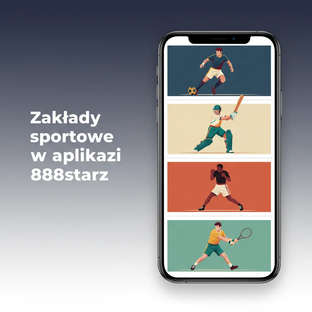 Ekran aplikacji 888starz z zakładami sportowymi na żywo: piłka nożna, tenis, koszykówka, e-sporty, F1.