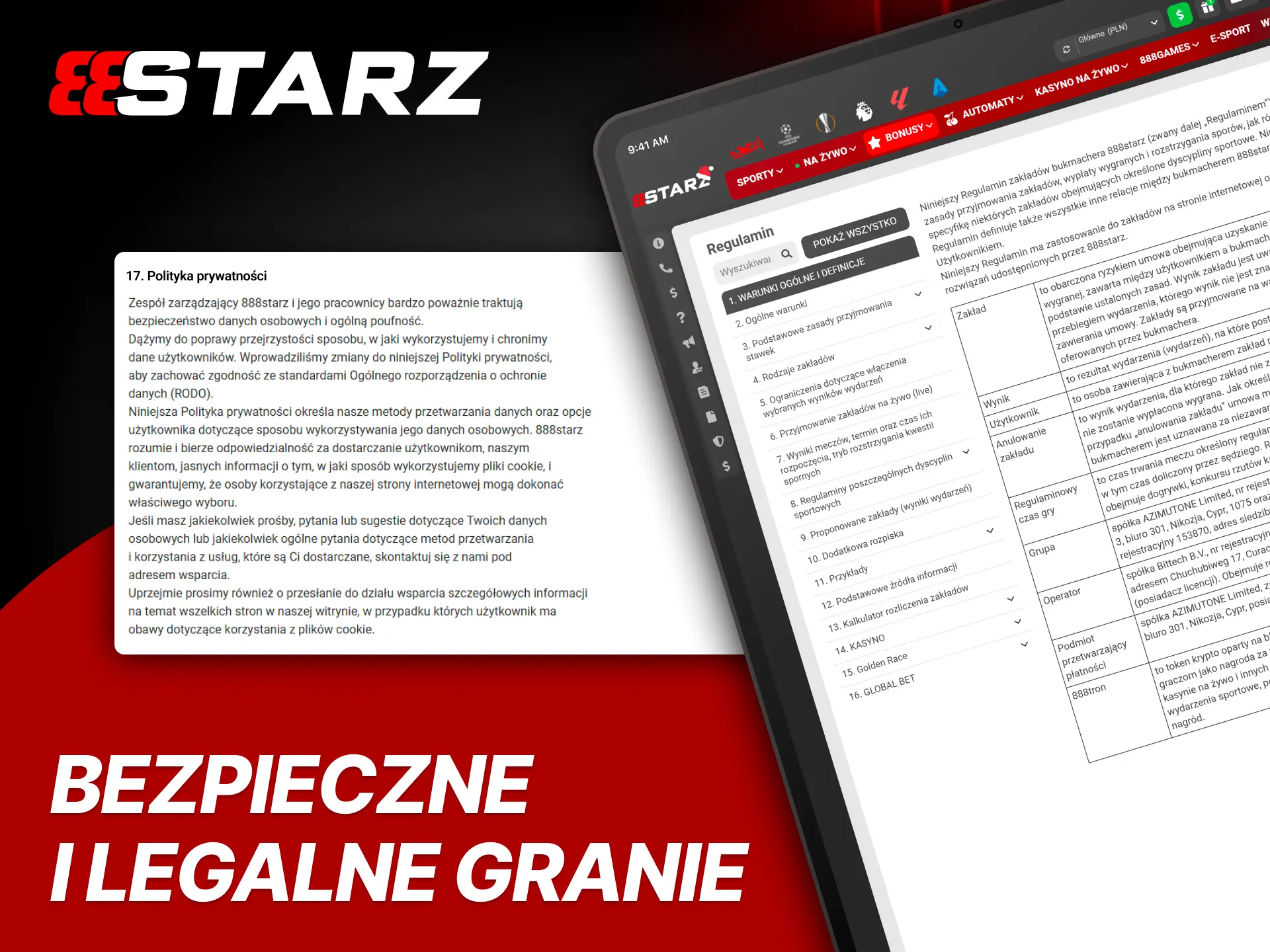 Graj legalnie i bezpiecznie na licencjonowanej platformie 888Starz.