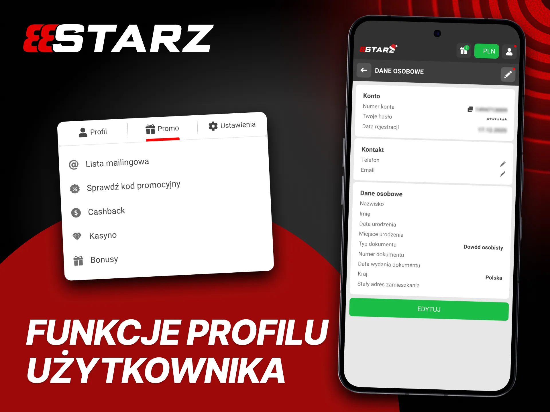 Zarządzaj swoimi danymi w panelu konta 888Starz.