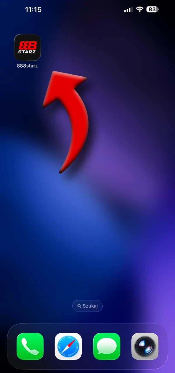 Otwórz aplikację 888Starz w trybie pełnoekranowym.