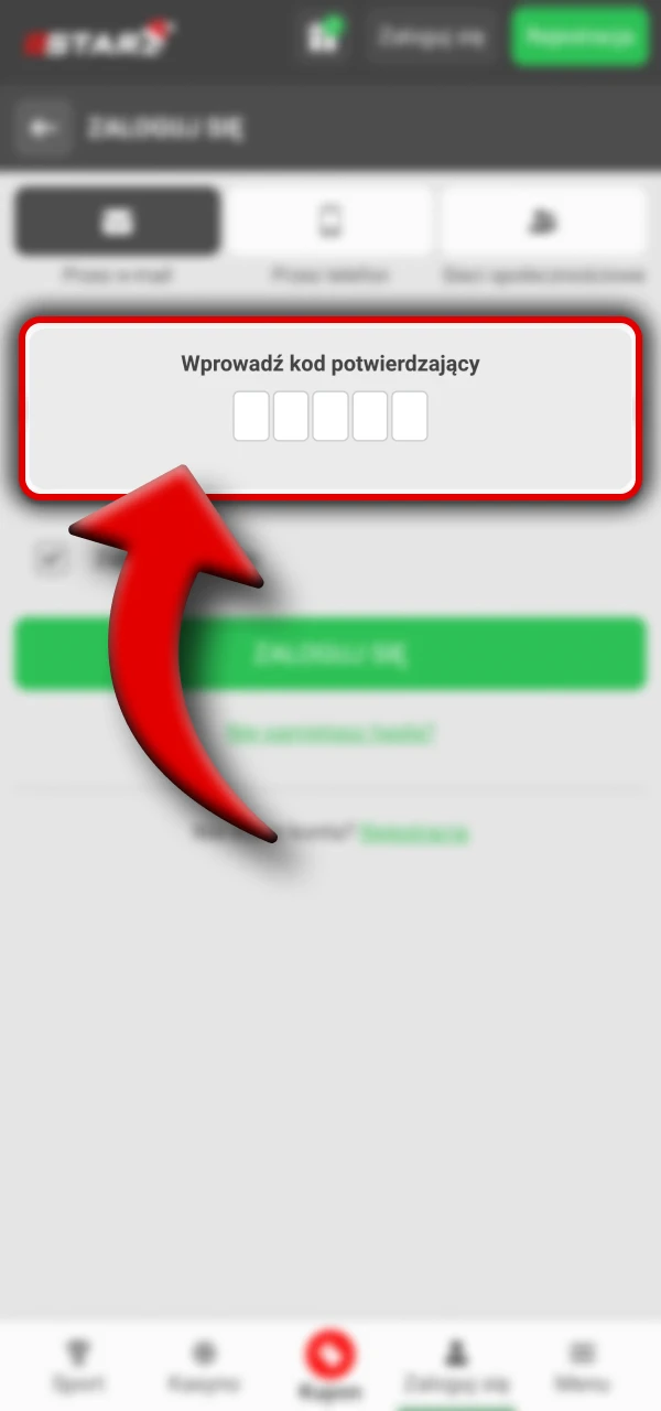 Potwierdź swoje logowanie za pomocą kodu 2FA w serwisie 888Starz.