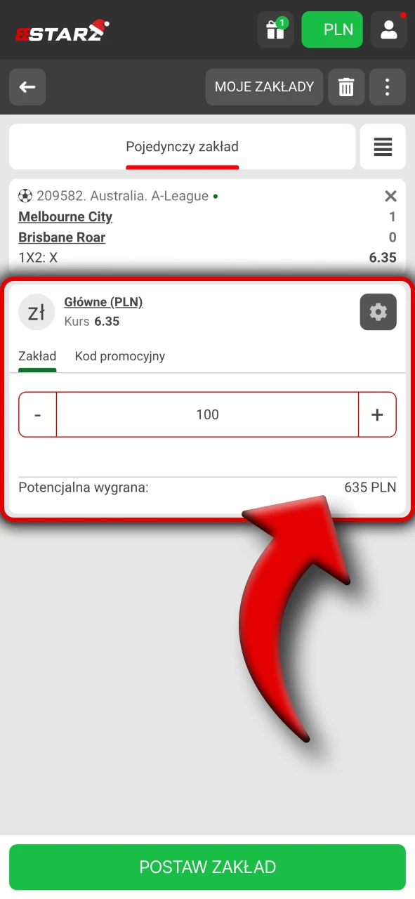 Wprowadź wszystkie niezbędne dane i potwierdź swój kupon zakładów 888Starz.