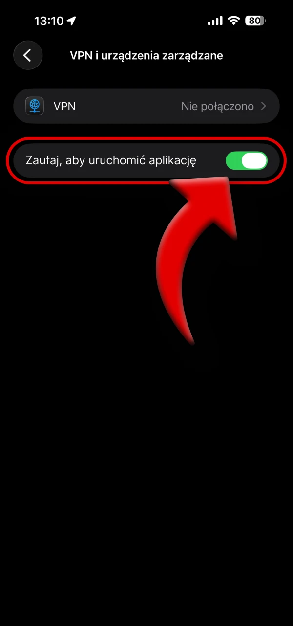 Zaufaj aplikacji 888Starz w ustawieniach systemu iOS.