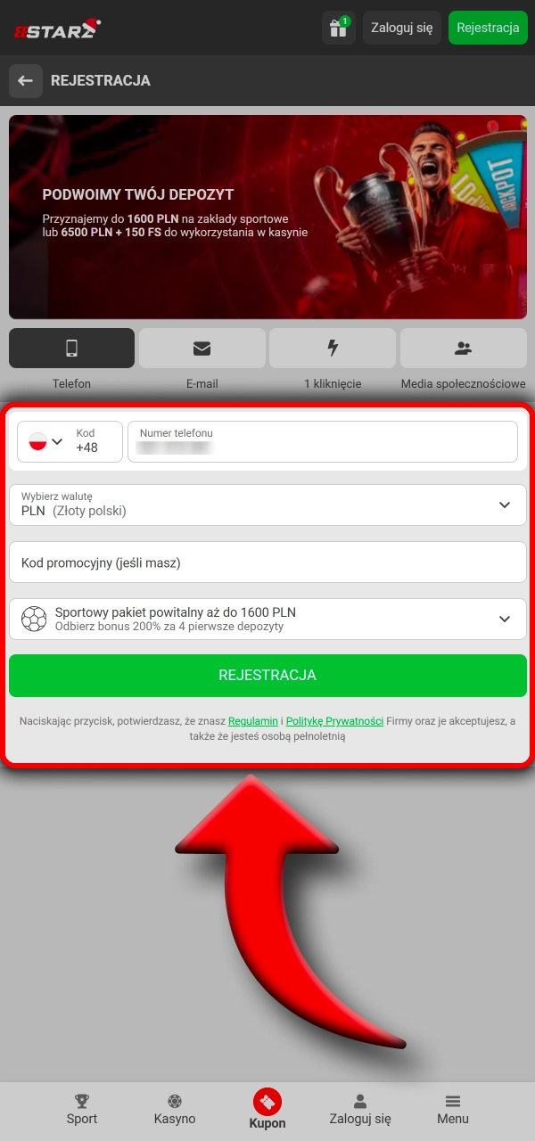 Utwórz konto i odblokuj bonus powitalny w 888Starz.