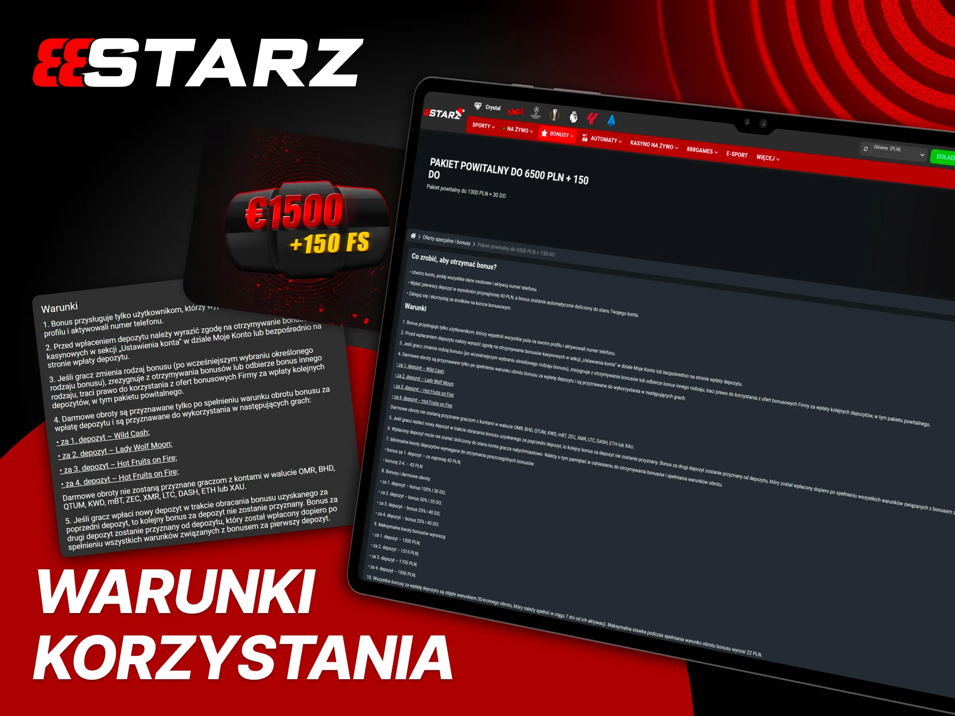 Sprawdź warunki bonusu i korzystaj z bonusu bez ryzyka w 888Starz.