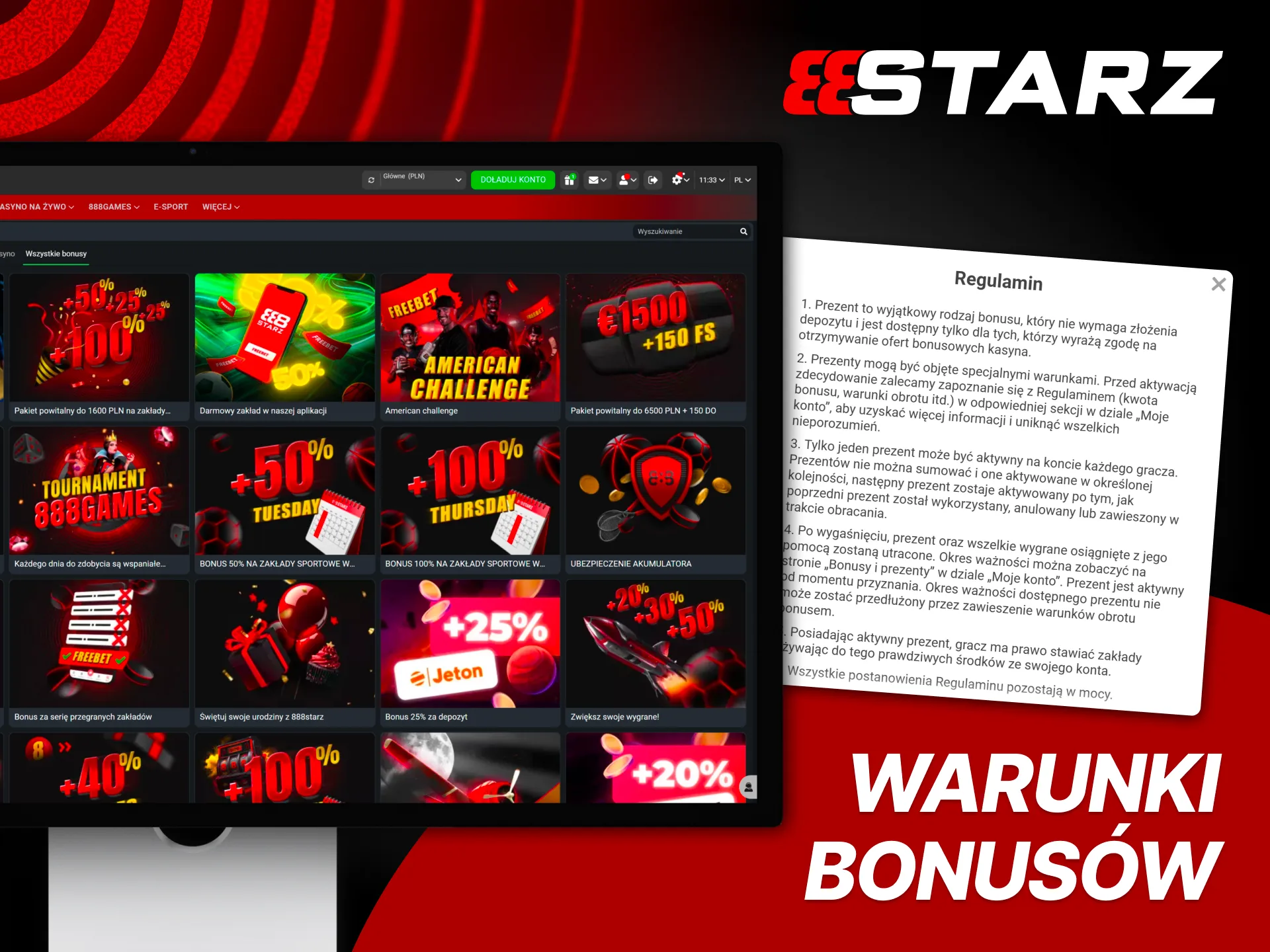 Zapoznaj się z regulaminem bonusów i graj świadomie w 888Starz.