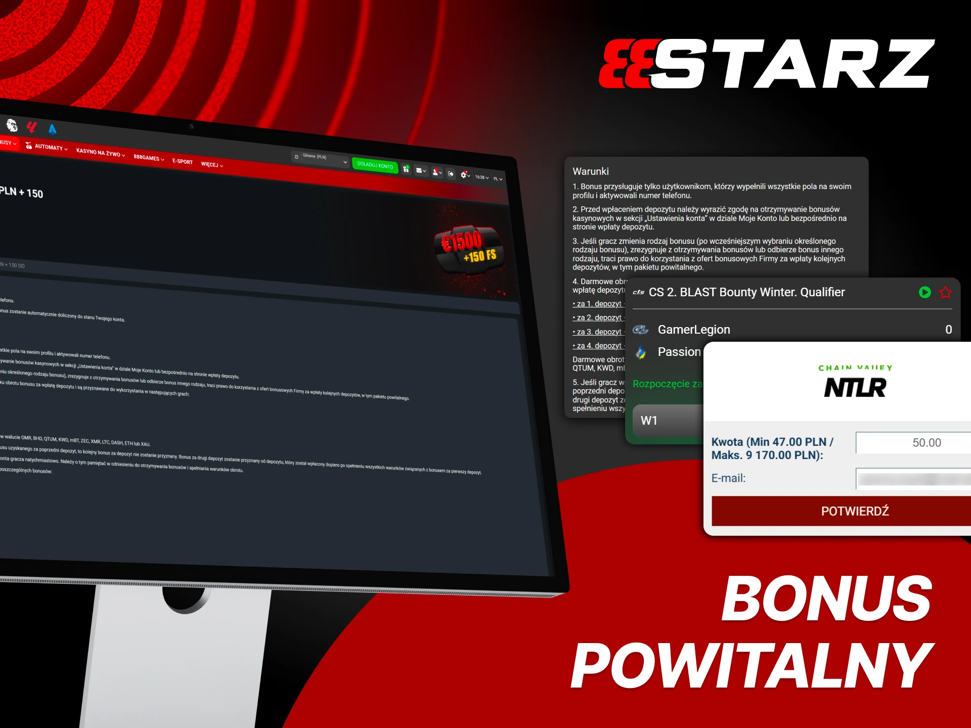 Aktywuj bonus startowy i zwiększ budżet CS2 w 888Starz.