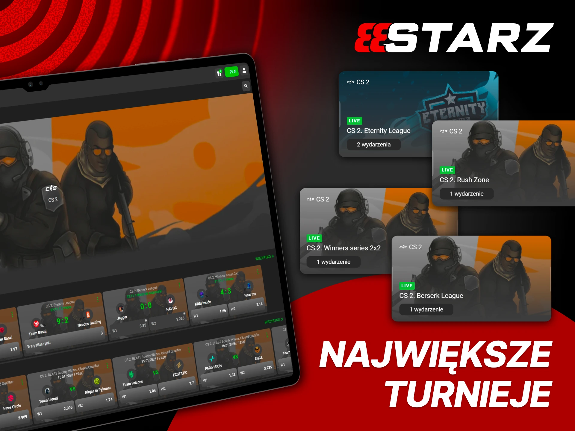 Graj największe wydarzenia CS2 z lepszymi danymi w 888Starz.