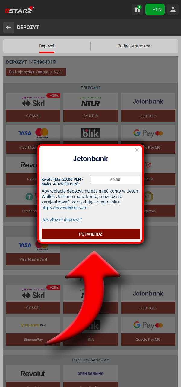 Wpłać środki w złotówkach i graj bez opóźnień w 888Starz.