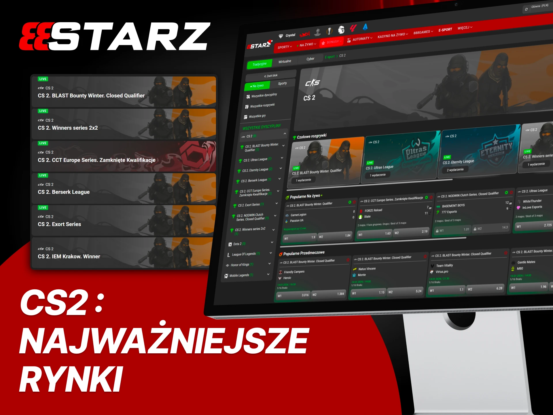 Obstawiaj CS2 i wykorzystuj taktyczne rynki w 888Starz.