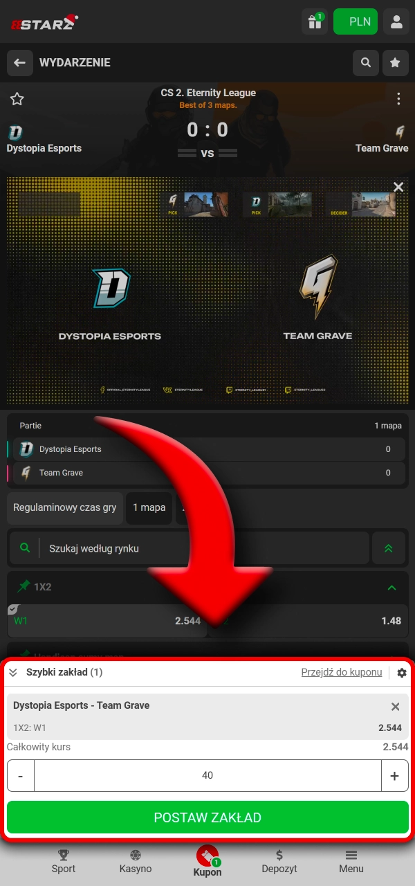 Złóż kupon i reaguj na wydarzenia na żywo w 888Starz.