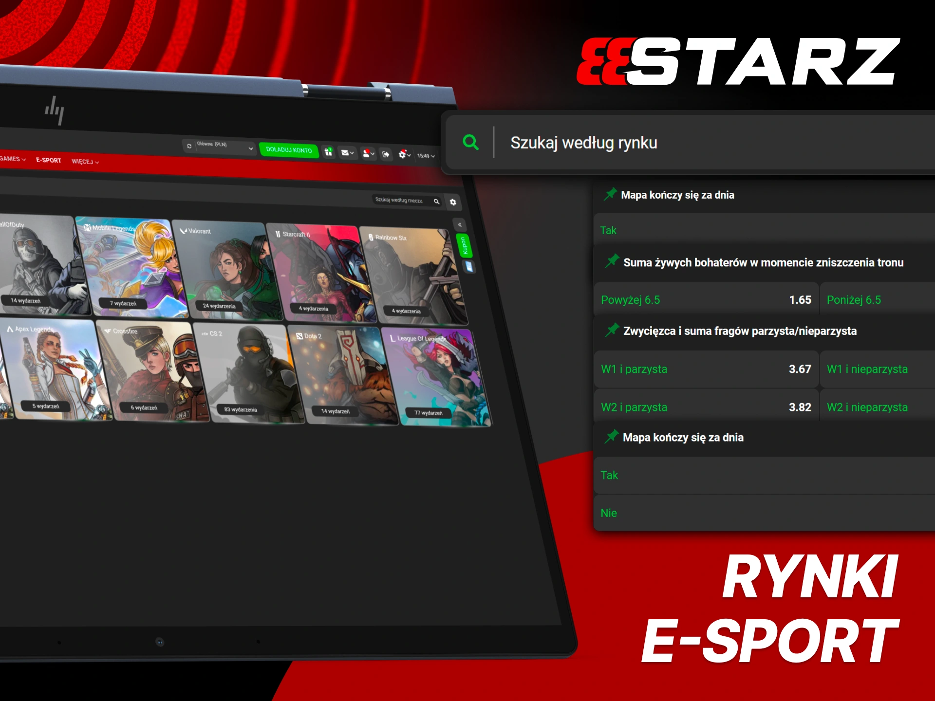 Wybierz rynki e-sport i graj po swojemu w 888Starz.