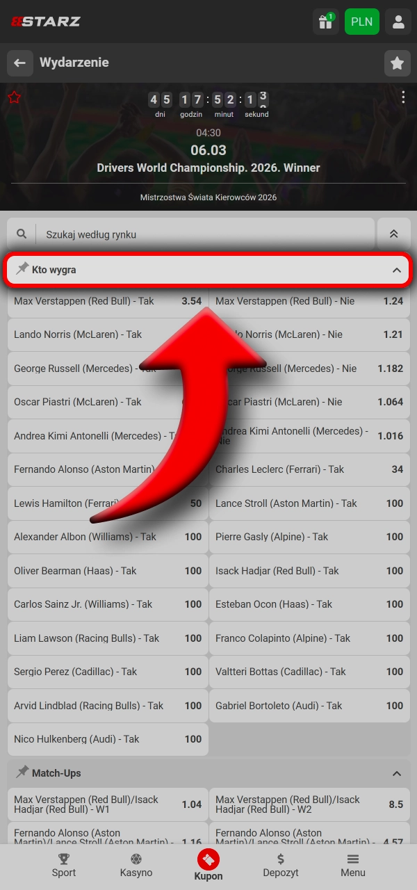 Wybierz Grand Prix i typuj świadomie w 888Starz.