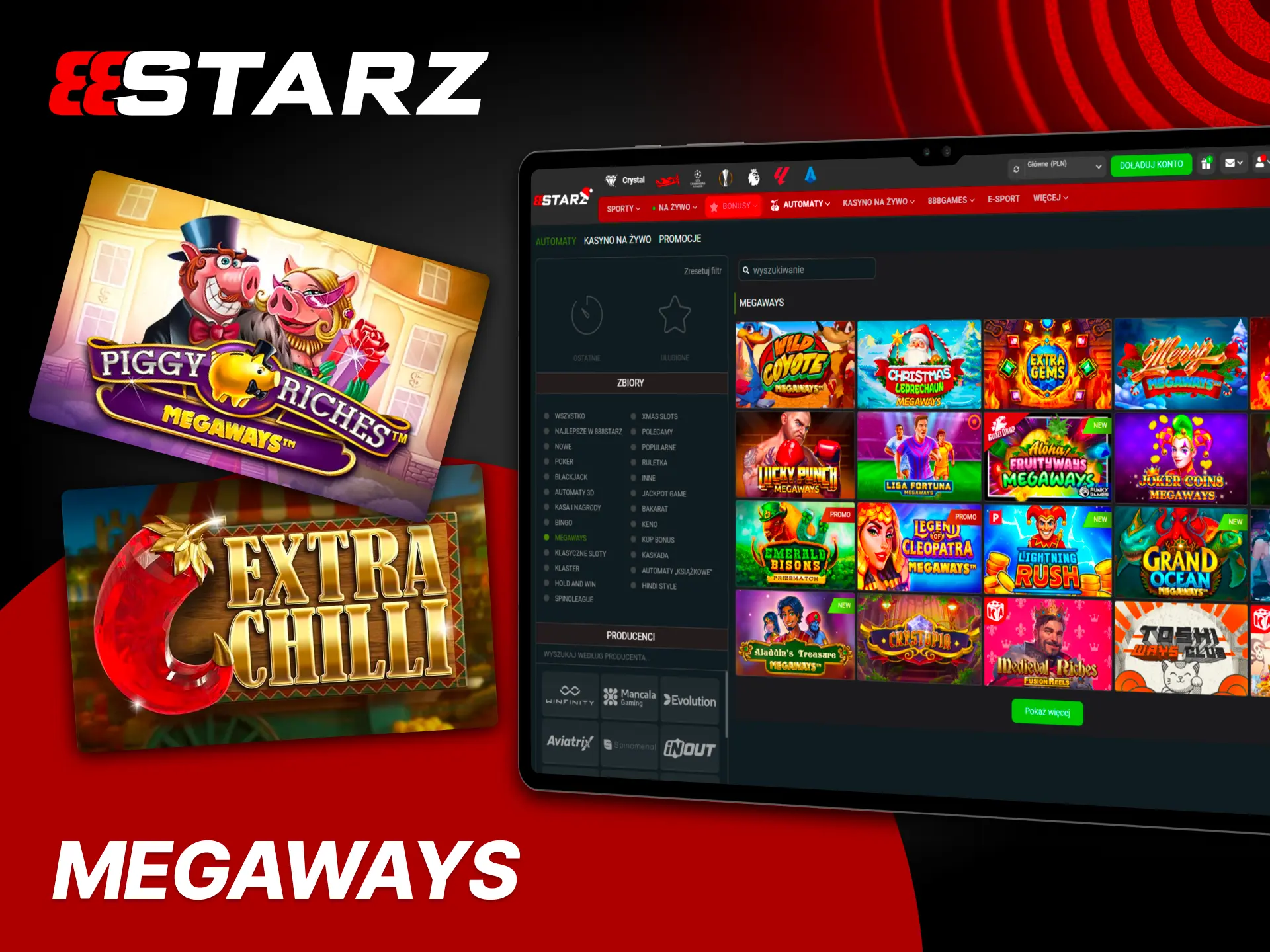 Zagraj w megaways i odkryj tysiące sposobów wygranej w 888Starz.