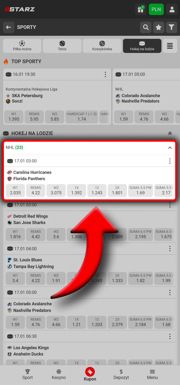 Otwórz hokej i zyskaj szeroki wybór w 888Starz.