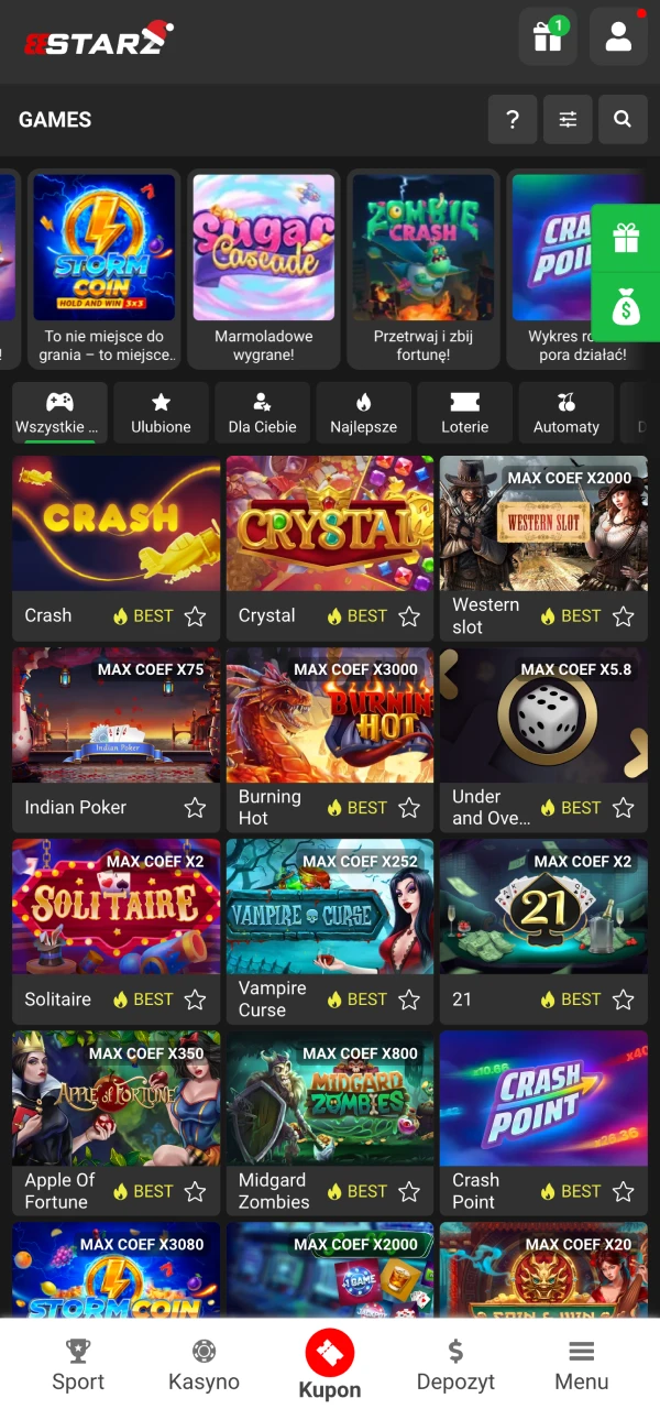 Ciesz się grami kasynowymi 888Starz na swoim urządzeniu z systemem iOS.