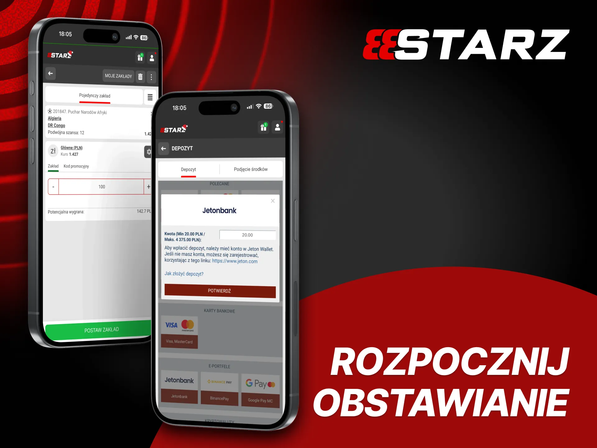 Rozpocznij proces obstawiania w serwisie 888Starz w zaledwie kilku krokach.
