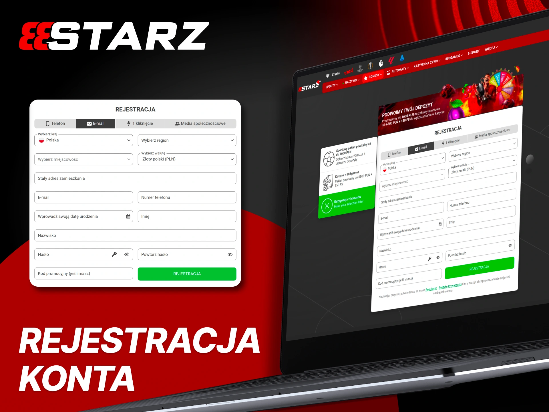 Załóż konto na 888Starz krok po kroku i zyskaj szybki dostęp do pełnej oferty.