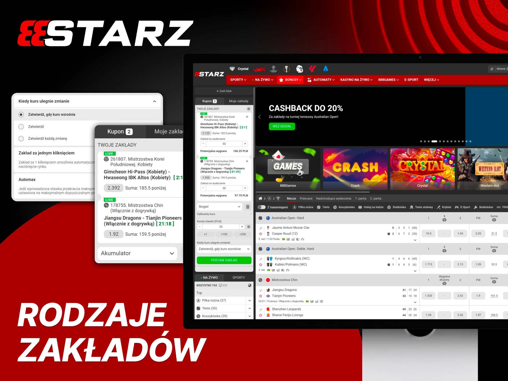 Poznaj rodzaje zakładów na 888Starz i wybierz kupon dopasowany do swojej strategii.