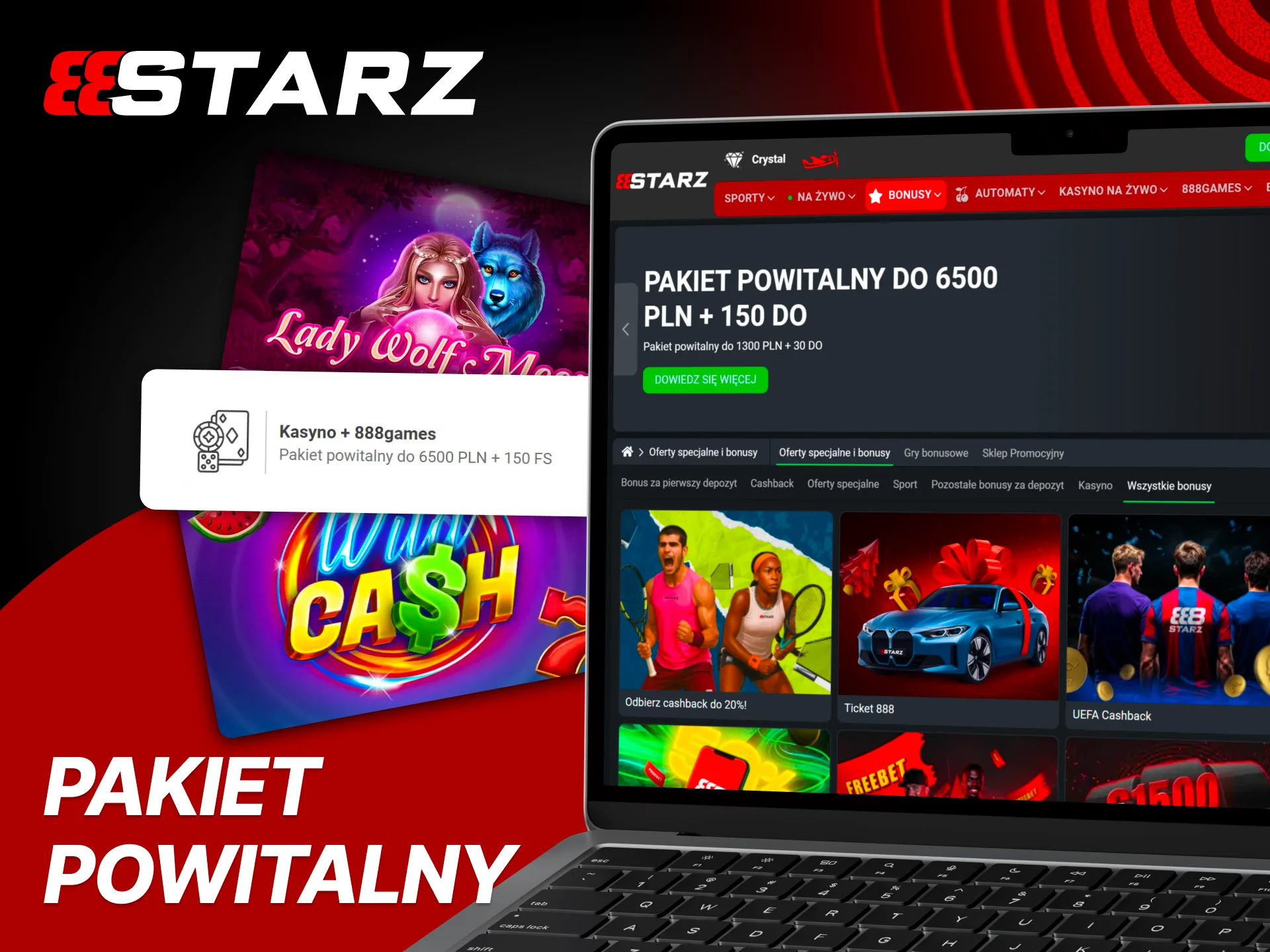Skorzystaj z pakietu startowego i graj sloty z bonusem 888Starz.
