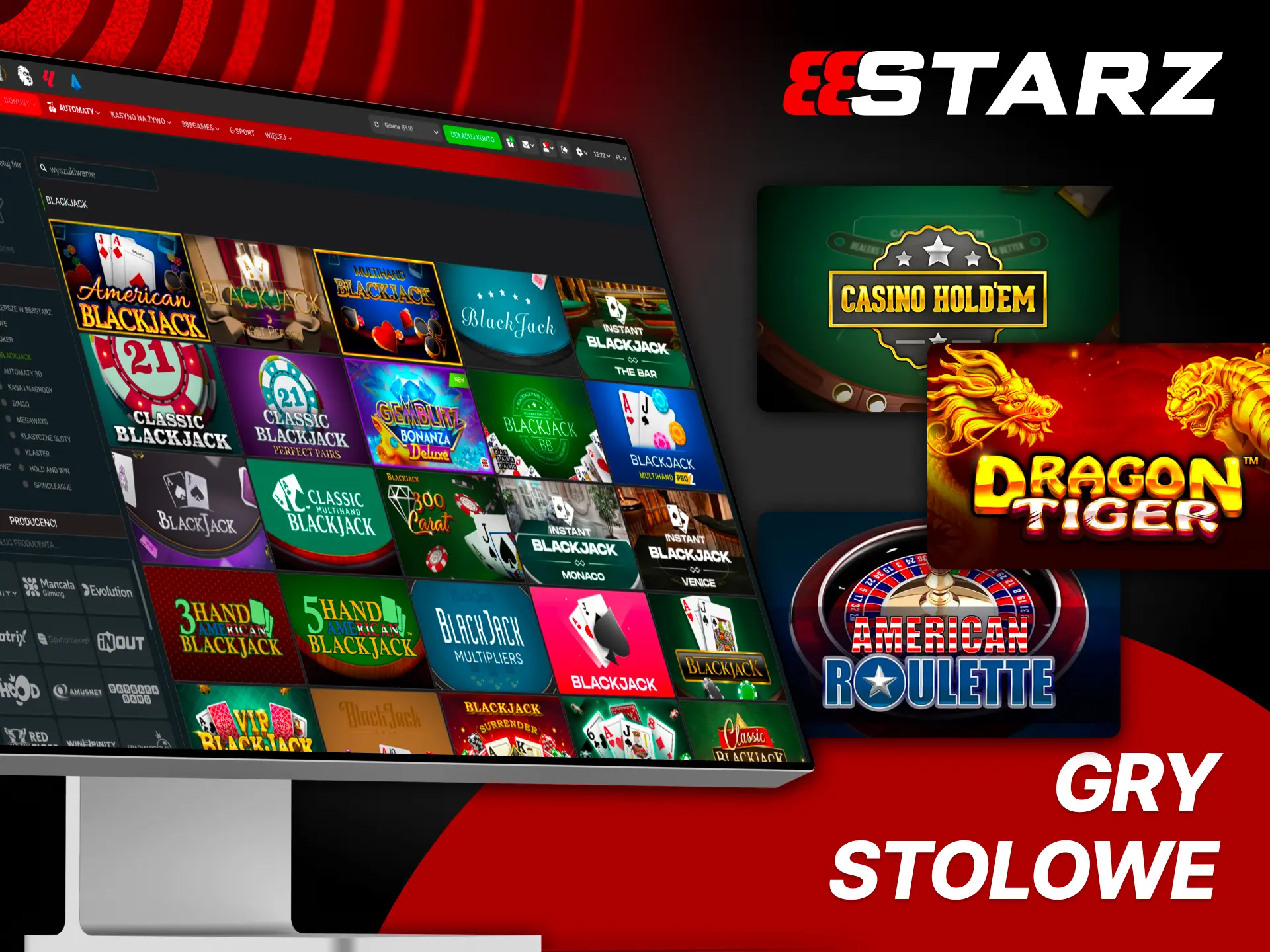 Odkrywaj ruletkę blackjacka i baccarat w 888Starz.