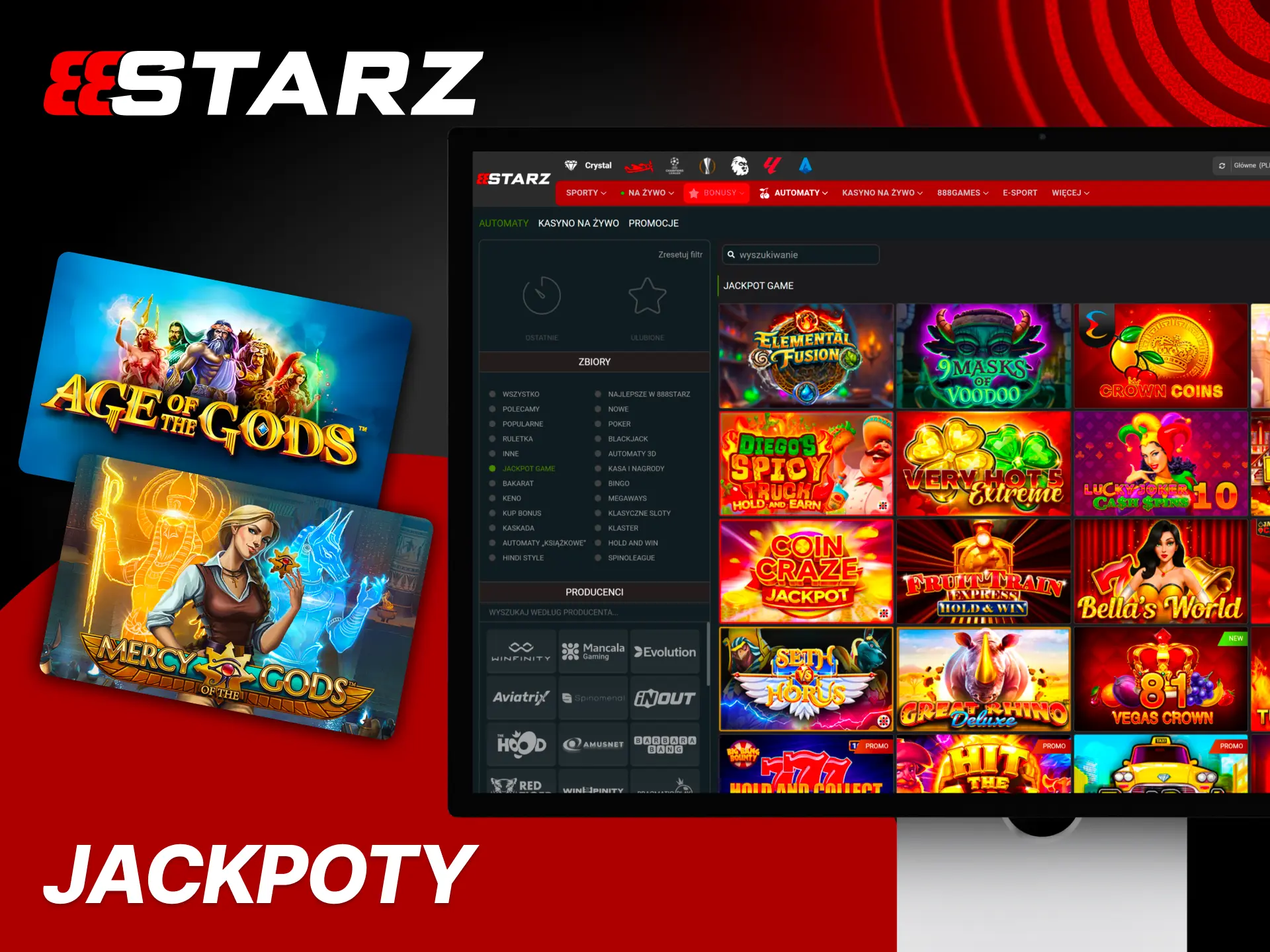 Poluj na wielkie jackpoty i wygrane w 888Starz.