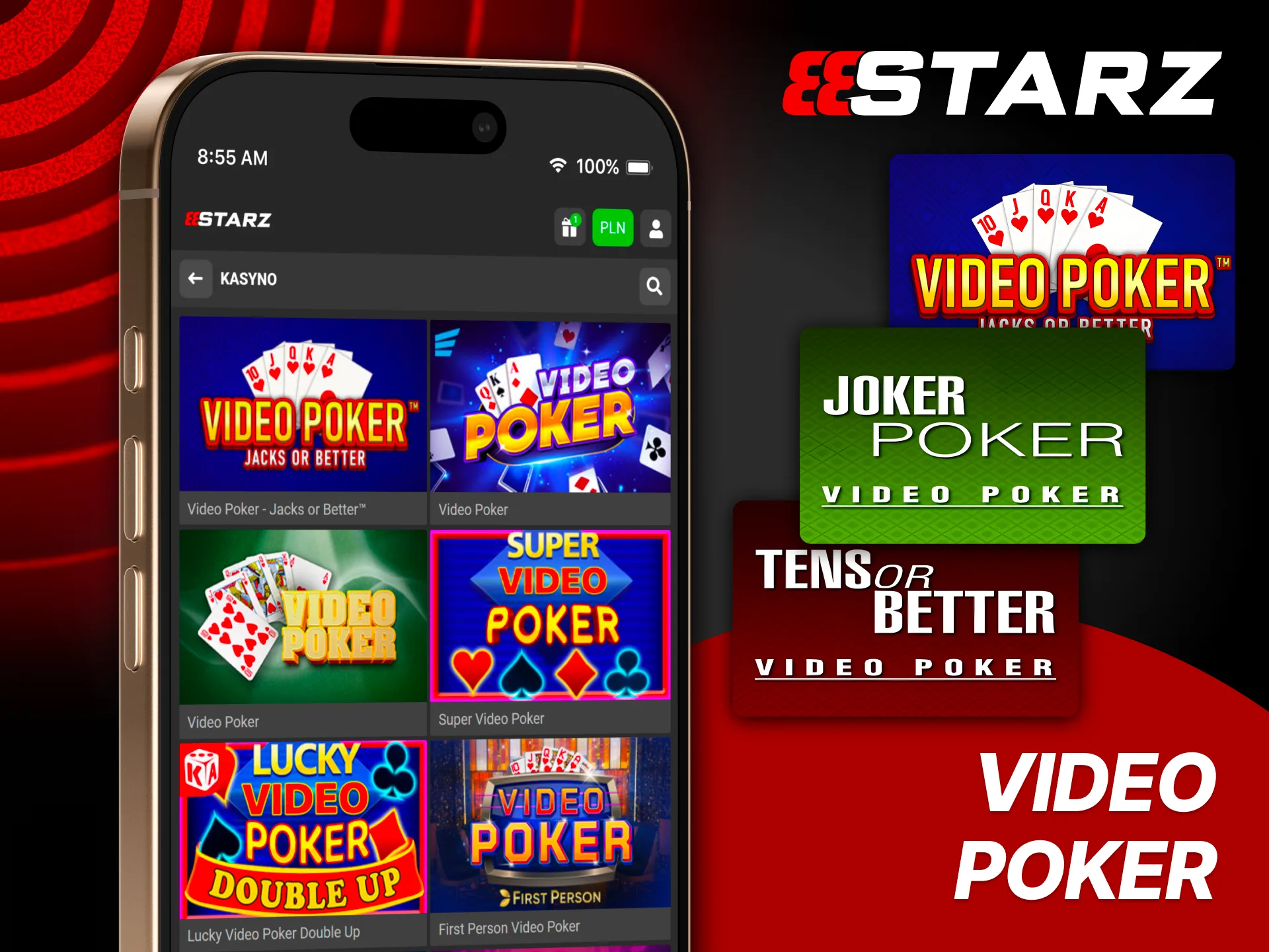 Graj video poker strategicznie i wygrywaj w 888Starz.