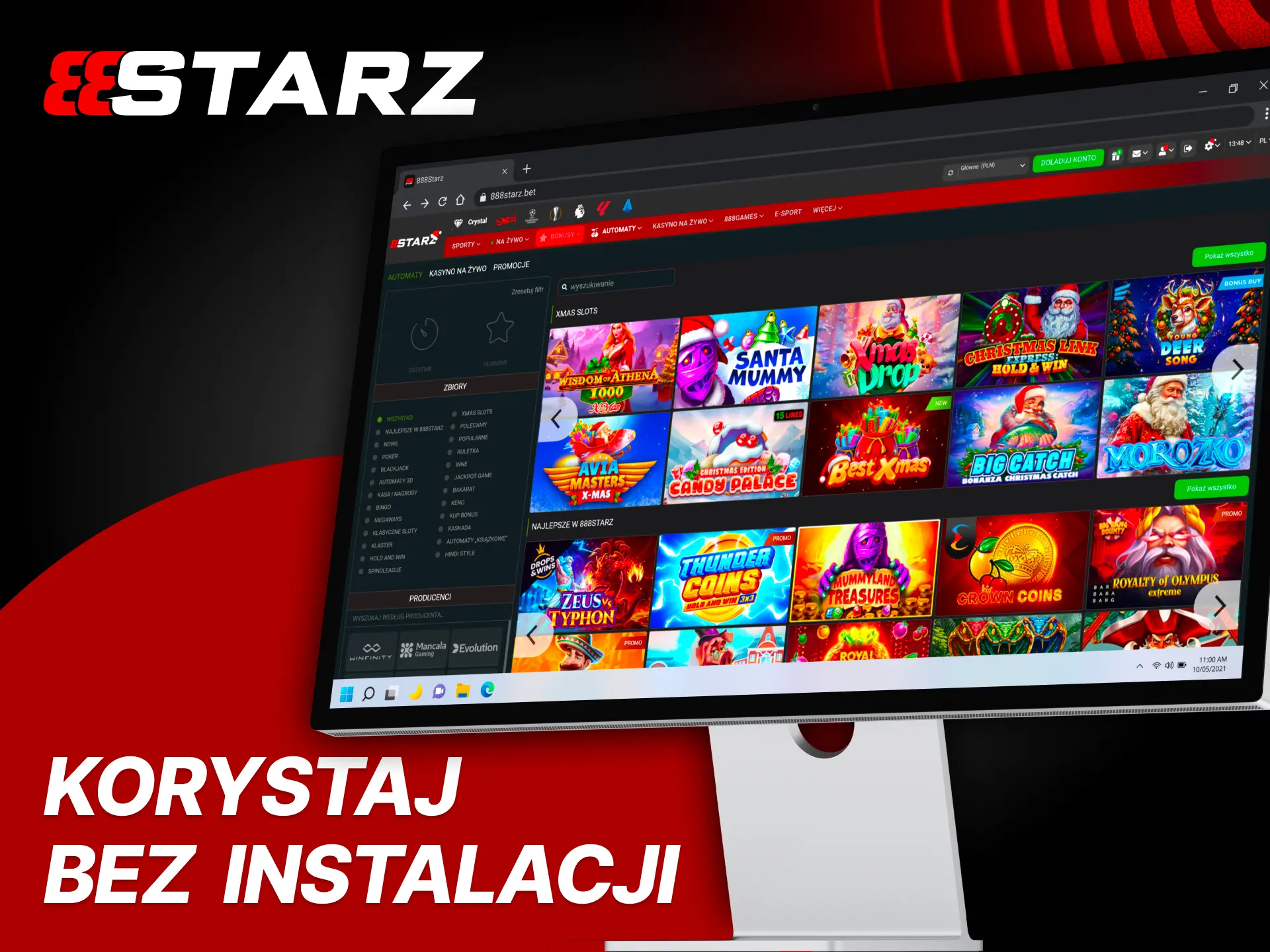 Korzystaj z oficjalnej strony i graj bez instalacji w 888Starz.