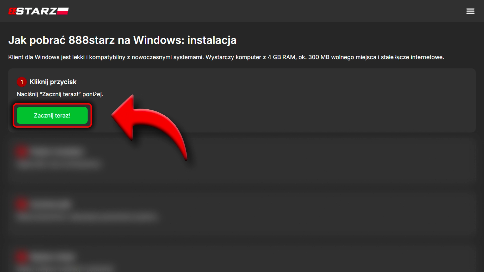Kliknij przycisk i uzyskaj szybki dostęp w 888Starz.