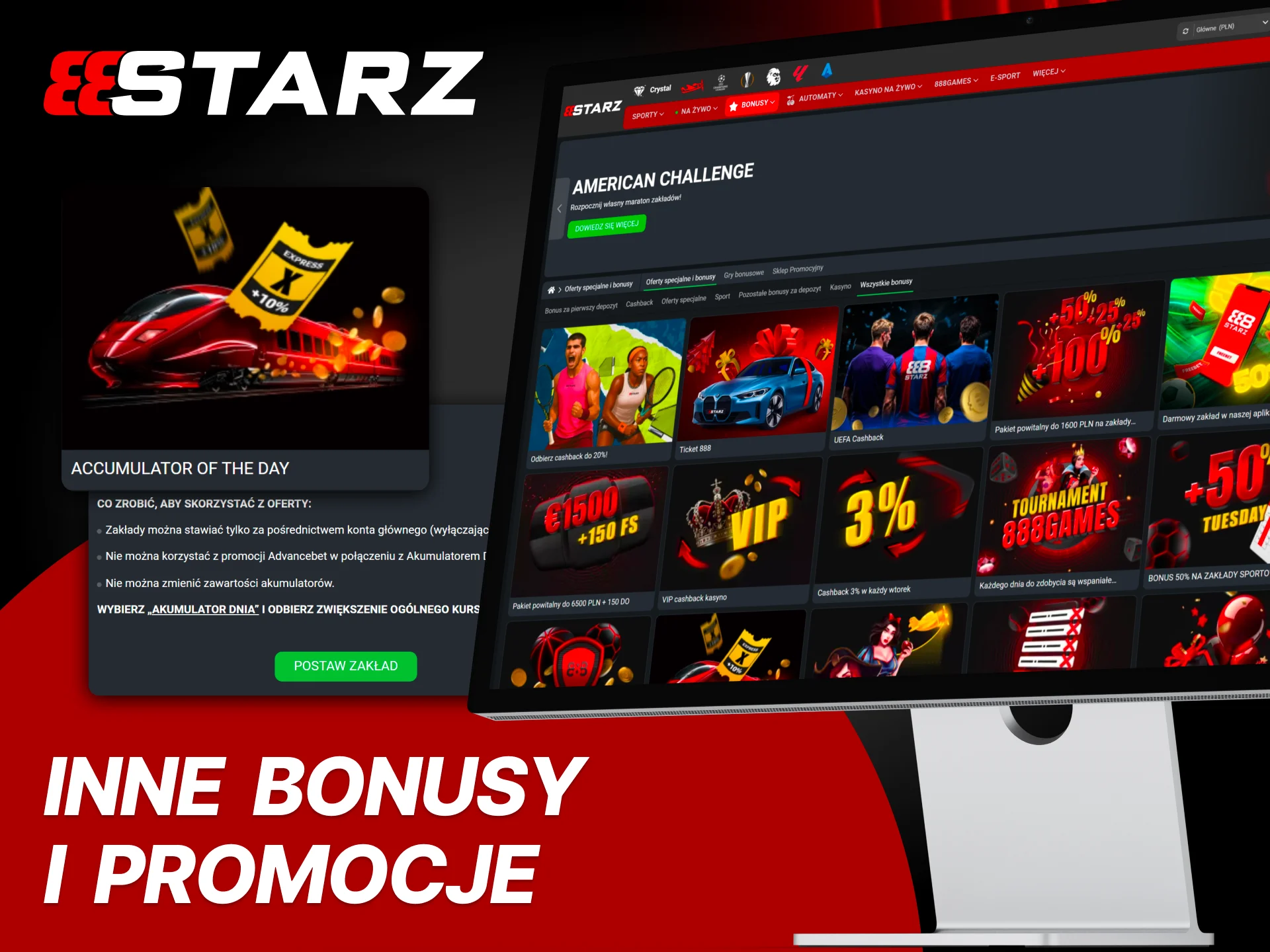 Odbieraj dodatkowe korzyści i bonusy podczas gry w 888Starz.