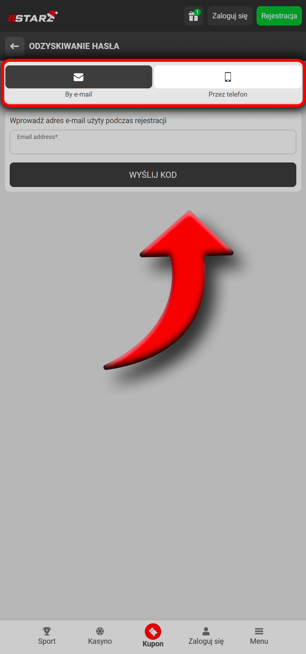 Wybierz metodę potwierdzenia i odzyskaj dostęp w 888Starz.